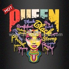 2021 Beautiful Afro Girl Heat Press Vinyl Black Strong Iron ons for Shirts